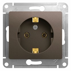GLOSSA РОЗЕТКА с заземлением, ШОКОЛАД GSL000843 - фото 18298