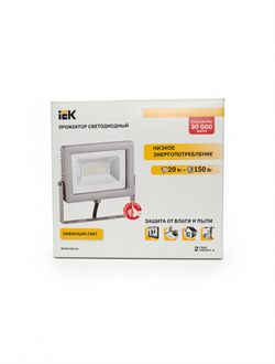 Прожектор светодиодный СДО 07-20 IP65 6500К серый IEK LPDO701-20-K03* - фото 183429