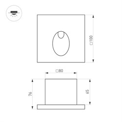 Светильник LT-TIE-S100-3W Warm3000 (GR, 45x70 deg, 230V) (Arlight, IP65 Бетон, 3 года) 050876