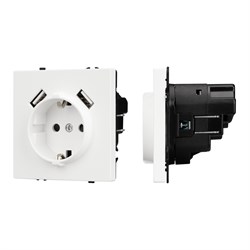 Механизм розетки с USB зарядкой SCT-NOBE-MUAA-SFPL-WH (230V, 16A) (Arlight, -) 054288