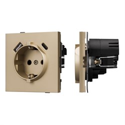 Механизм розетки с USB зарядкой SCT-TENDO-MUAC-SFPL-GD (230V, 16A) (Arlight, -) 054608