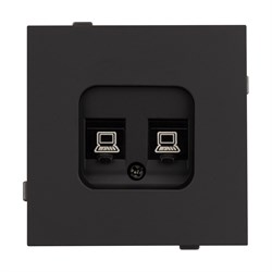 Механизм компьютерной розетки двойной SCT-TENDO-MPC2-SFPL-BK (RJ-45, CAT6) (Arlight, -) 054595