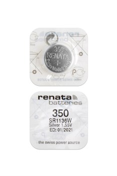 Батарейки серебряно-цинковые RENATA SR1136W   350 (0%Hg), упак. 10 шт 12987-1