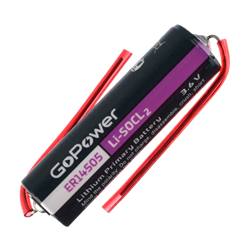 Батарейка GoPower ER14505 PC1 Li-SOCl2 3.6V 2600mAh с выводами (1/10/500) 00-00015332