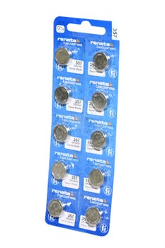 Батарейки серебряно-цинковые RENATA SR44W       357 (0%Hg) BL10(блистер 10шт) 19753-1
