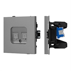 Механизм компьютерной розетки двойной SCT-TENDO-MPC2-PL-GR (RJ-45, CAT6) (Arlight, -) 054102