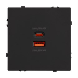 Механизм розетки с быстрой USB зарядкой SCT-NOBE-MUAC-SFPL-FC-BK (65W, QC3) (Arlight, -) 054317
