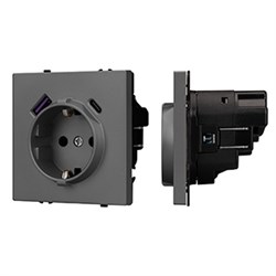 Механизм розетки с USB зарядкой SCT-NOBE-MUAC-SFPL-GR (230V, 16A) (Arlight, -) 054287
