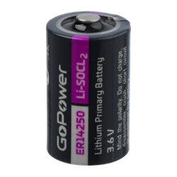 Батарейка GoPower ER14250 1/2AA PC1 Li-SOCl2 3.6V без выводов (1/10/500) 00-00015329