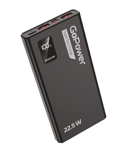 Внешний аккумулятор GoPower PB03-20 20000mAh 3.0A 22.5W 2USB/Type-C черный (1/50) 00-00029660-1