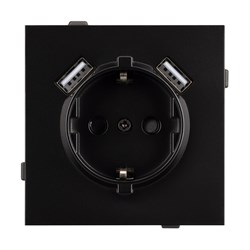Механизм розетки с USB зарядкой SCT-TENDO-MUAA-PL-BK (230V, 16A) (Arlight, -) 054083