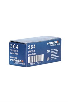 Батарейки серебряно-цинковые RENATA SR621SW  364 (0%Hg), упак. 10 шт 19647