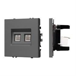 Механизм сдвоенной компьютерной розетки SCT-NOBE-MPC2-SFPL-GR (RJ-45, CAT6) (Arlight, -) 054315
