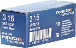 Батарейки серебряно-цинковые RENATA SR716SW  315 (0%Hg), упак. 10 шт 19641