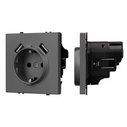 Механизм розетки с USB зарядкой SCT-NOBE-MUAA-SFPL-GR (230V, 16A) (Arlight, -) 054291