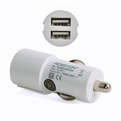 Адаптер/блок питания автомобильный ROBITON TwinUSB2400/AUTO 4800мА с 2 USB входом (12-24B) BL1(блистер 1шт) 13910