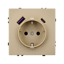Механизм розетки с USB зарядкой SCT-NOBE-MUAC-SFPL-GD (230V, 16A) (Arlight, -) 054286