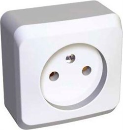 ЭТЮД Розетка наружная без заземления со шторками белая PA16-002B Systeme Electric PA16-002b