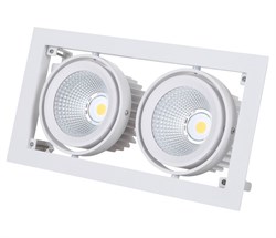 Корпус для встраиваемого, поворотного, карданного LED светильника DL-LED KARDO 2*30W, 38гр, Белый -  DL-2000000727998