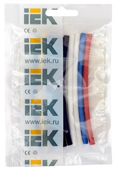 Набор трубок термоусадочных ТТУ 2/1 4/2 6/3 8/4 желтый/синий/красный/черный/белый 20х8см UDRS-D2-D8-10-2 - фото 19247