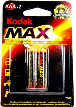 Батарейки Kodak Max LR03 ААА BL2 (блистер 2шт) 12676Б - фото 19784