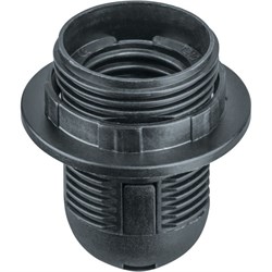 Патрон люстровый Е27 пластик с кольцом черный 61351 - фото 21352