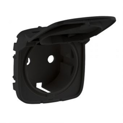 Накладка розетки 2Р+Е с крышкой антрацит VALENA ALLURE 754848 - фото 21484