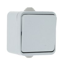 Прага Выключатель 1-клавишный 10А IP44 белый EKF EKV10-021-10-44 - фото 21603