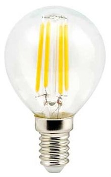 Ecola globe   LED Premium  6,0W G45 220V E14 2700K 360° filament прозр. нитевидный шар (Ra 80, 100 Lm/W, КП=0) 78х45 N4PW60ELC - фото 21849