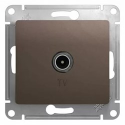 GLOSSA Розетка телевизионная TV одиночная 1DB шоколад в рамку GSL000891 - фото 21984