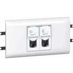 Розетка компьютерная двойная Mosaic-New   категория 5e с суппортом DLP (078673) 078673 - фото 21987