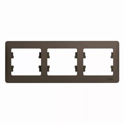 GLOSSA Рамка 3 поста горизонтальная шоколад GSL000803 - фото 21989