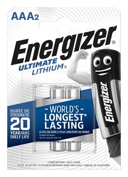 Батарейки ENERGIZER Ultimate Lithium FR03/L92/ААА BL2 (блистер 2шт) 7638900262629-1 - фото 22010
