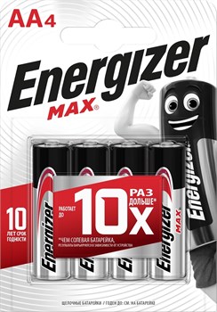 Батарейки ENERGIZER MAX LR06/E91/AA BL4 (блистер 4шт) 7638900437645-1 - фото 22052