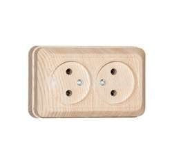 Олимп Розетка о/п 2-ая с/з сосна UNIVersal 5560865 - фото 22344