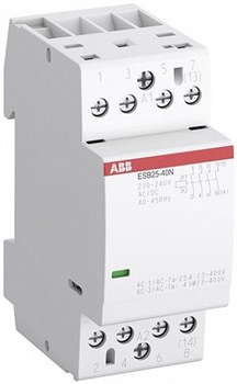 Контактор ESB25-40N-06 модульный (25А АС-1, 4НО), катушка 230В AC/DC 1SAE231111R0640 - фото 22423