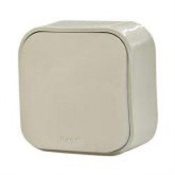 Выключатель 1-клавишный ОП Legrand "Quteo", кнопка, 6А, IP20, слоновая кость 782235 - фото 23291