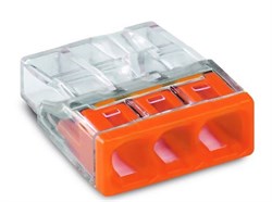 2273-203   3 конт., одноразовая, без смазк. Cu, 24A 450V - клеммная колодка WAGO 2273203 - фото 23401