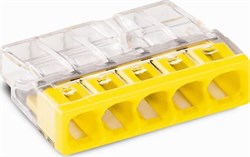 2273-205   5 конт., одноразовая, без смазк. Cu, 24A 450V - клеммная колодка WAGO 2273205 - фото 23404