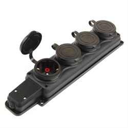 Колодка F288   с заз. 4гн FAR каучук 16А IP44 F288 - фото 23434