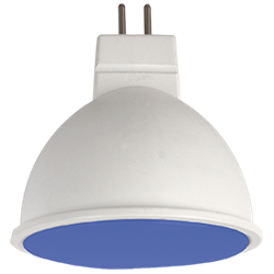 Ecola MR16   LED color  7,0W  220V GU5.3 Blue Синий матовое стекло (композит) 47х50 M2TB70ELC - фото 23436