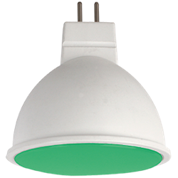 Ecola MR16   LED color  7,0W  220V GU5.3 Green Зеленый матовое стекло (композит) 47х50 M2TG70ELC - фото 23437