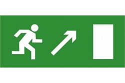 Эвакуационный знак ЭП04 Направо вверх 140x280 мм ЭП04 140280 - фото 23560