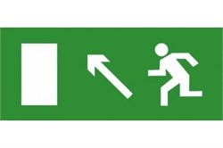 Эвакуационный знак ЭП05 Налево вверх 140x280 мм ЭП05 140280 - фото 23561