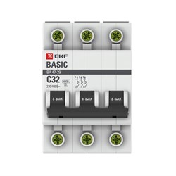 Автоматический выключатель ВА 47-29, 3P 32А (C) 4,5кА EKF Basic mcb4729-3-32C - фото 24161