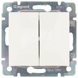 Выключатель  2-кл. 10А, 250В белый VALENA 774405 - фото 25049