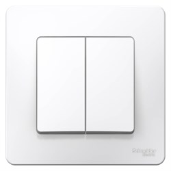 BLANCA скрытой установки двухклавишный выключатель (cх.5), 6а, 250в, белый BLNVS006501 - фото 25995
