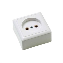 Розетка откр. уст. без з/к 10А/250В бел.  Хит RA10-131-B - фото 25996