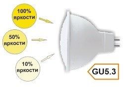 Ecola MR16   LED Premium  8,0W  220V GU5.3 2800K диммирование 3-х ступ. (100% -50% - 10% ) матовая 48x50 M2FW80ELC - фото 26104