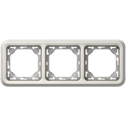 Plexo Рамка 3 поста белая +суппорт для 3-механизмов (69698) 069698 - фото 26175